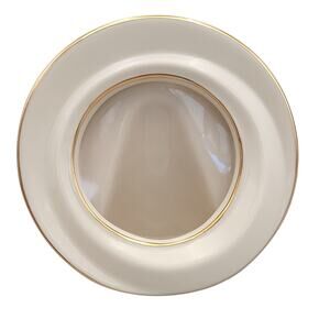 Lenox Cream & Gold Memorable Picture Frame in Box 24K Gold Trim 5.25” Round